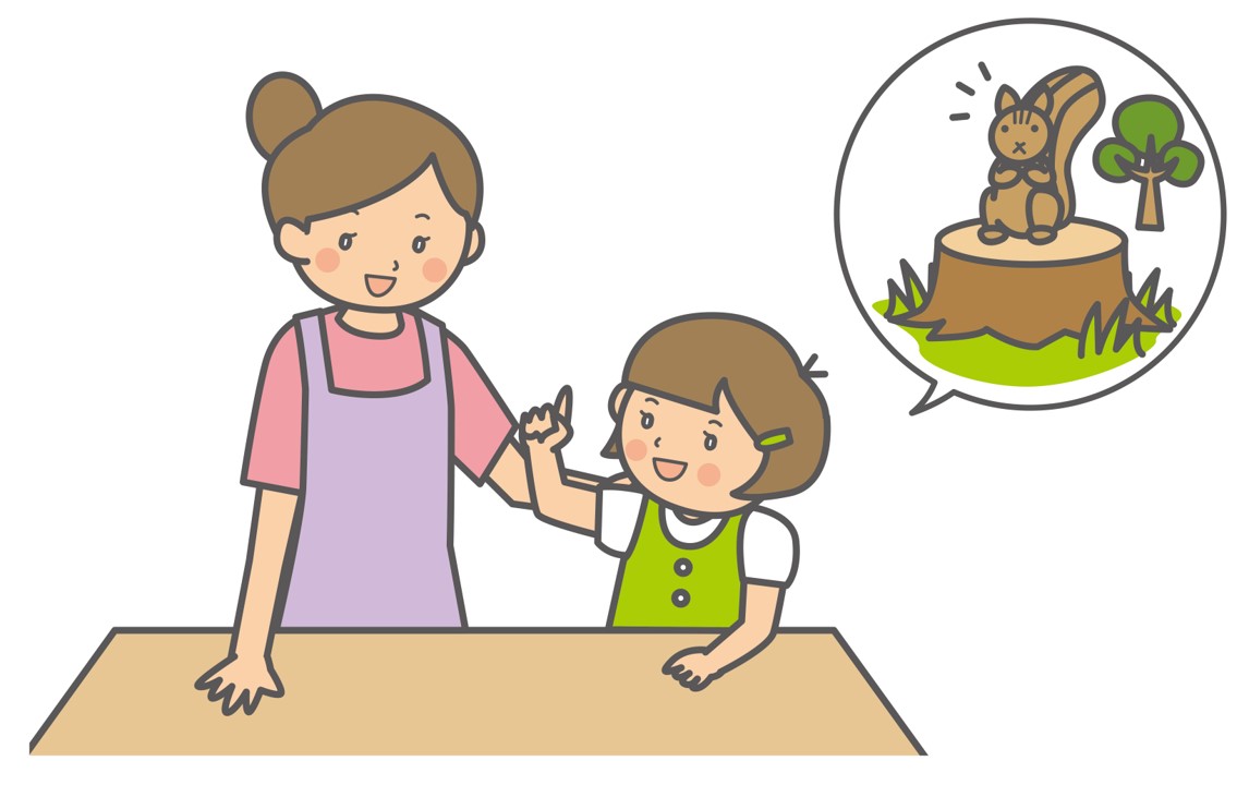 Bかくれんぼ森のこかげ イラスト Learningmaterial